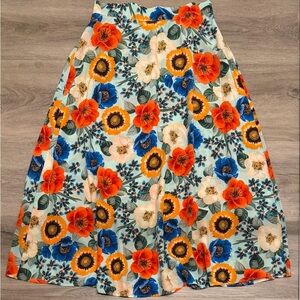 Amour Vert Blue and Orange Floral Dress